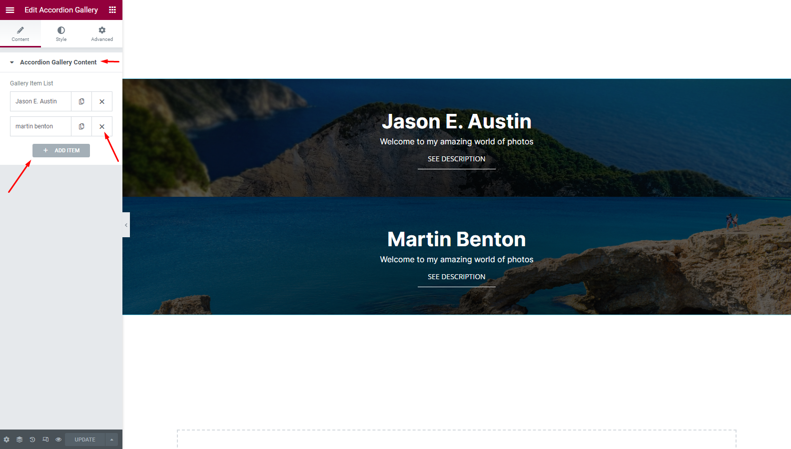 How To Use Accordion Gallery Widget Of EnterAddons Enter Addons