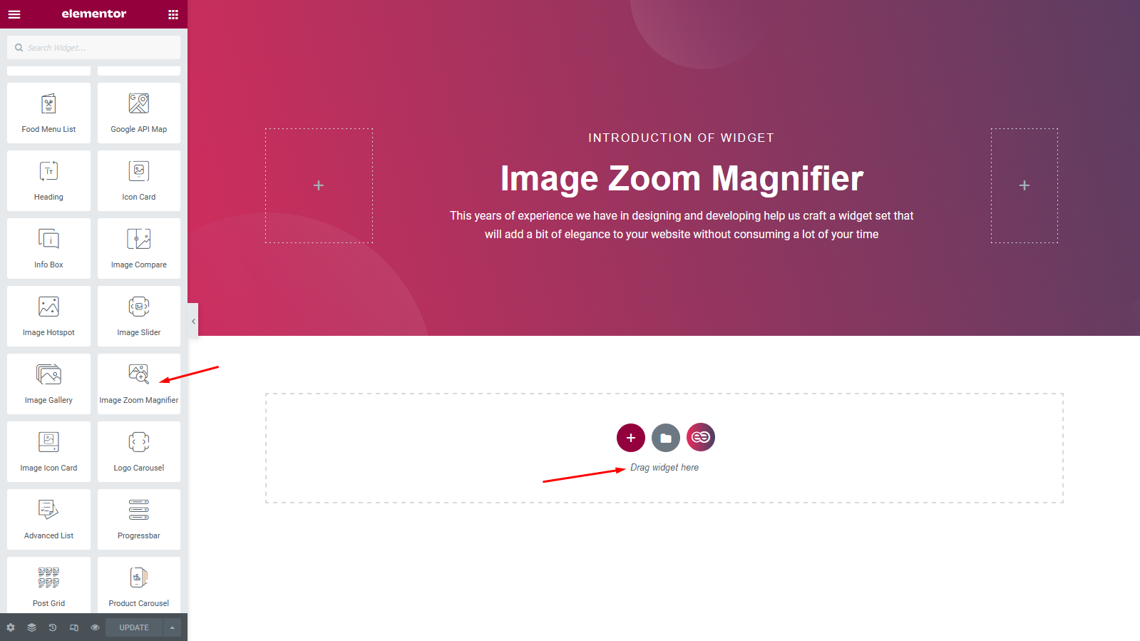 How To Use Image Zoom Magnifier Widget Of EnterAddons - Enter Addons
