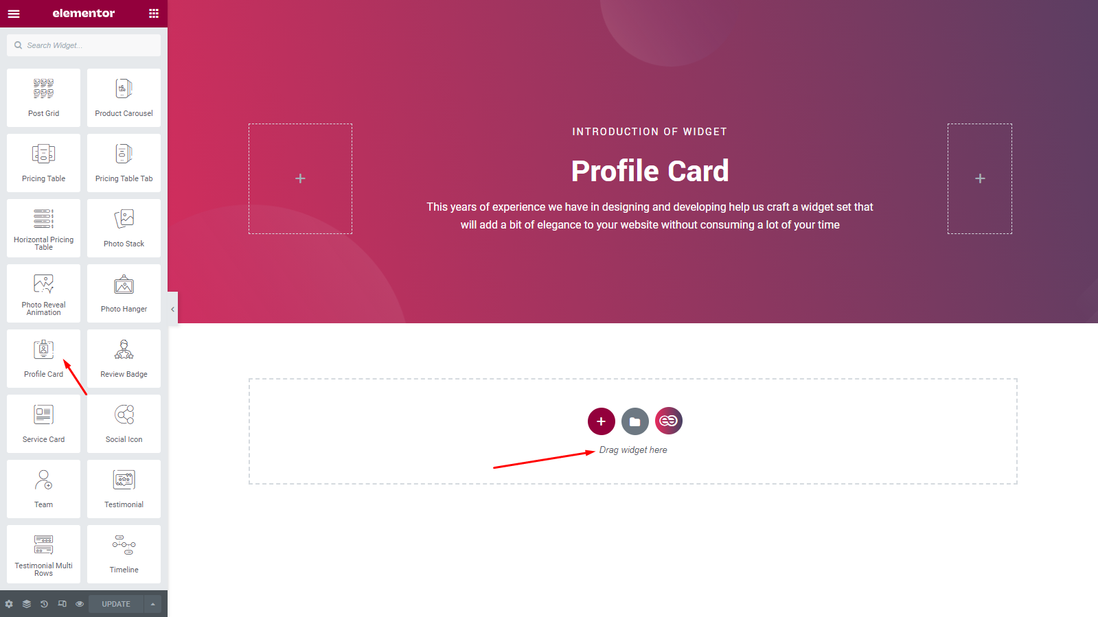 How To Use Profile Card Widget Of EnterAddons - Enter Addons