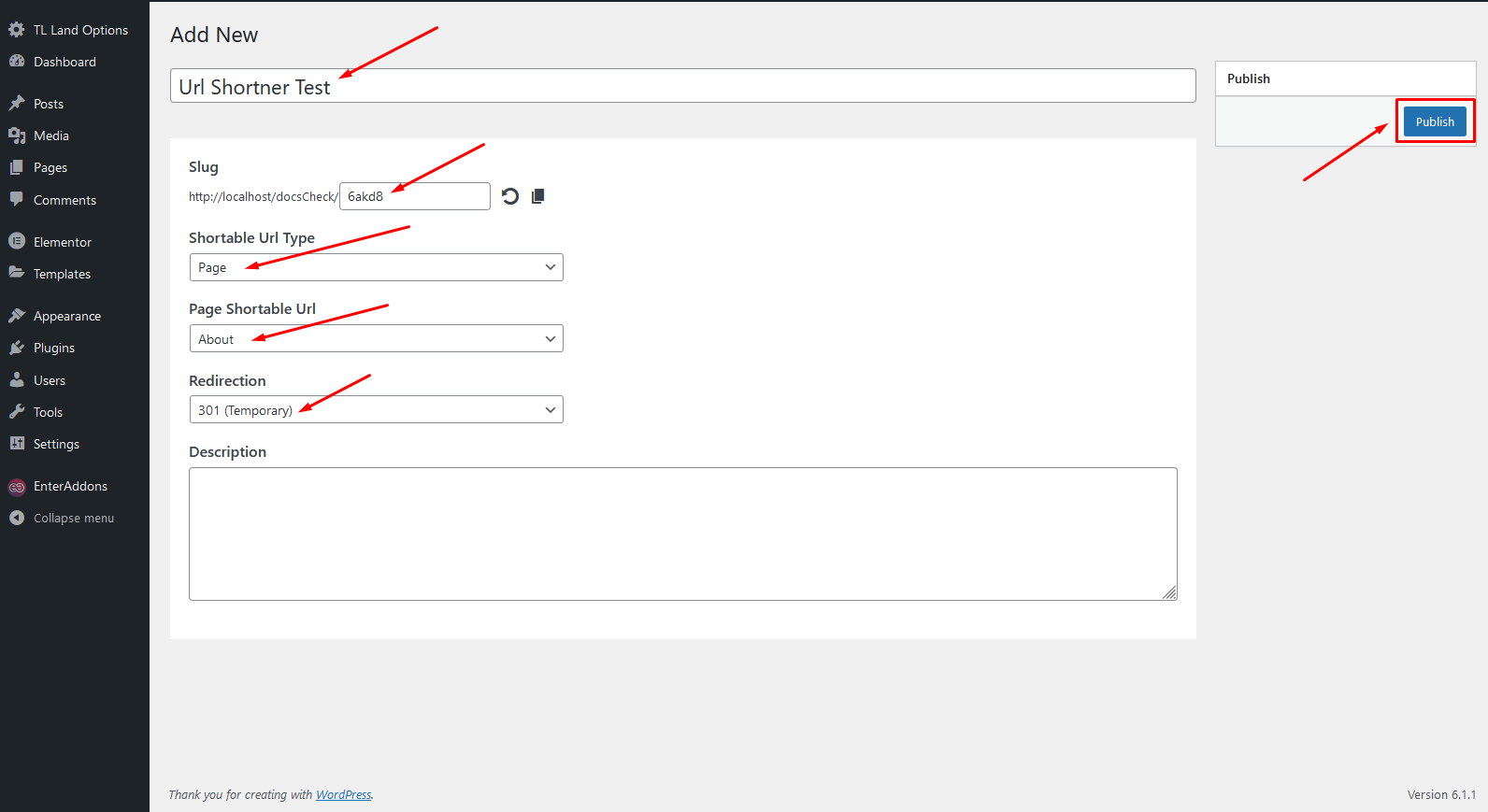 How to use Url Shortner Module - Enter Addons