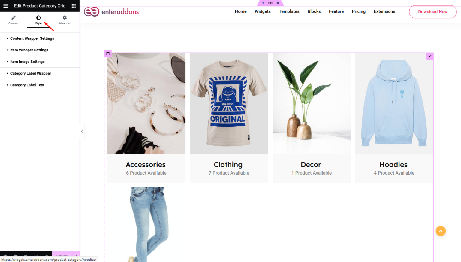 How To Use Product Category Grid Widget Of EnterAddons - Enter Addons