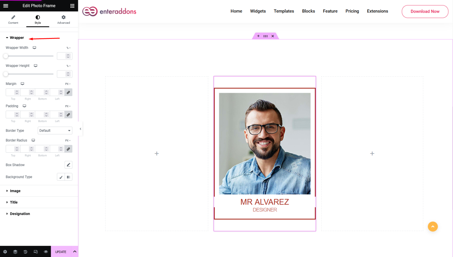 How To Use Photo Frame Widget Of Enter Addons Enter Addons
