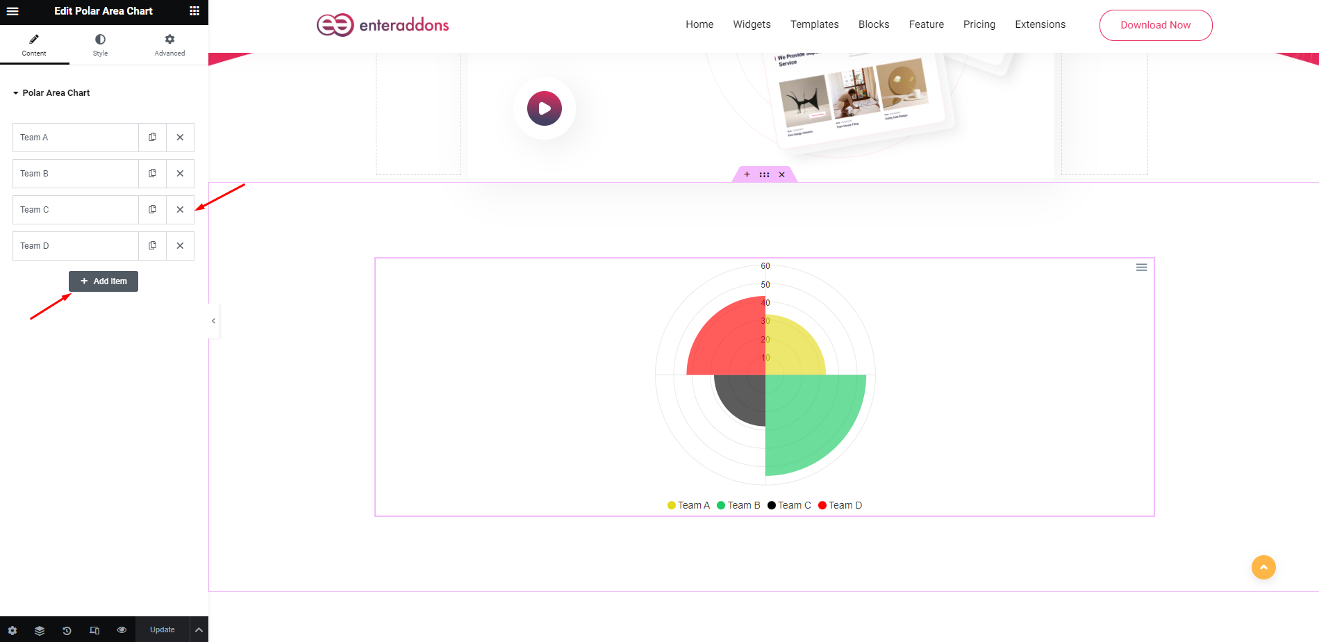 How To Use Polar Area Chart Widget Of Enter Addons