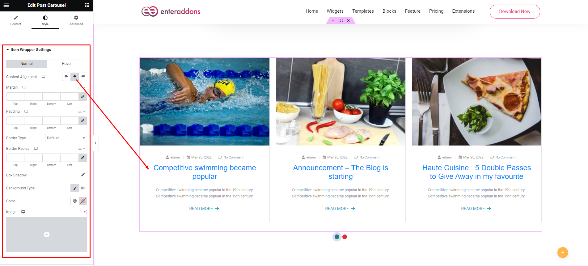 How To Use Post Carousel Widget Of EnterAddons?