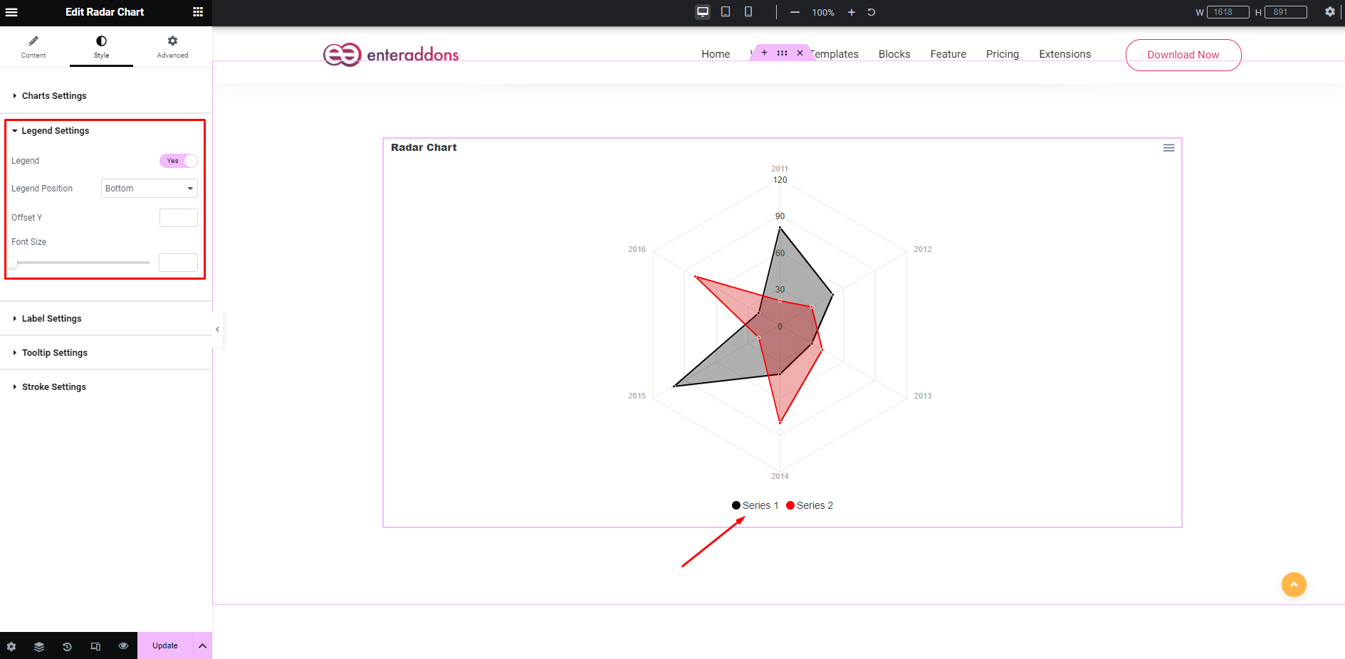 How To Use Radar Chart Widget Of EnterAddons?